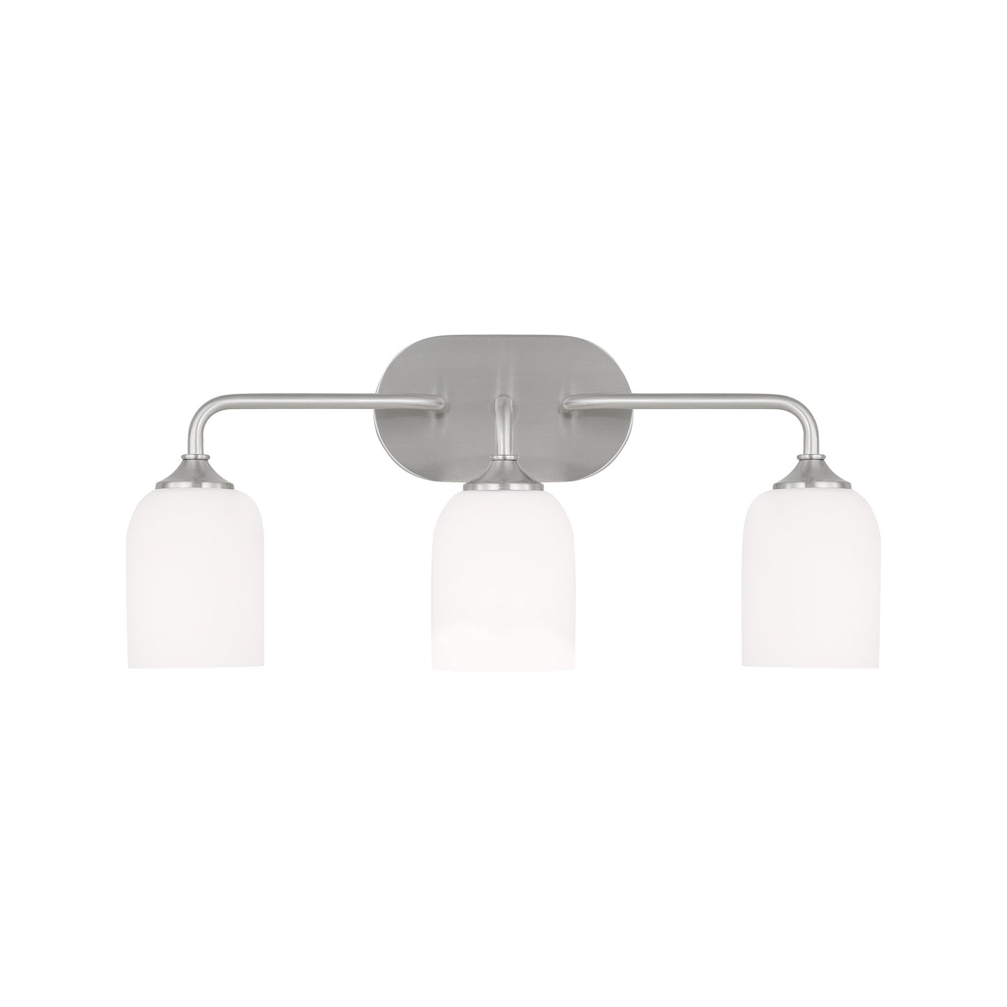 Emile Bath Vanity Light in Brushed Steel (Large/Not Included).