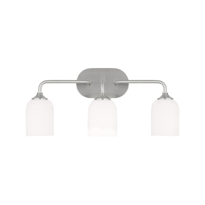 Emile Bath Vanity Light in Brushed Steel (Large/Not Included).