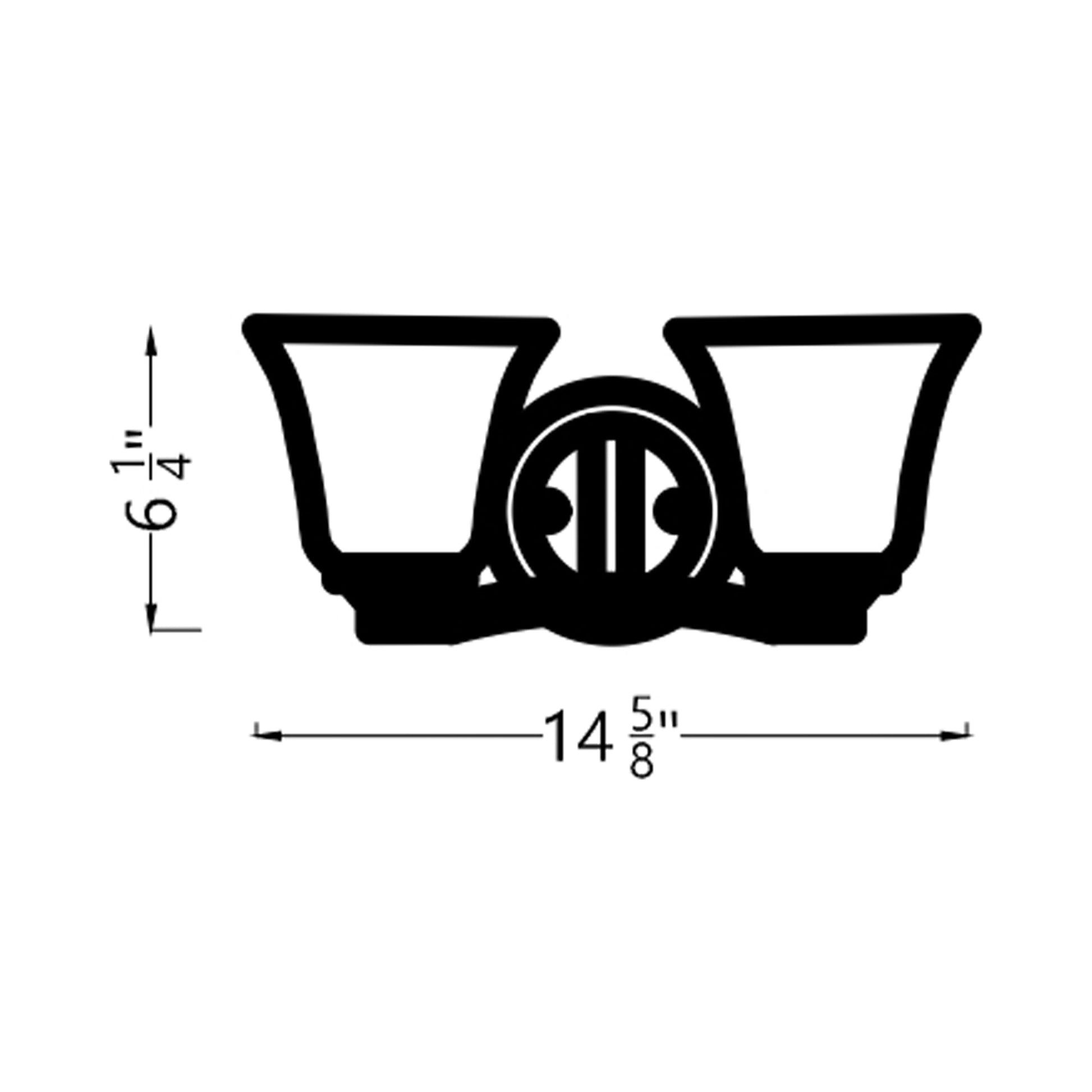 Emmons Bath Wall Light - line drawing.