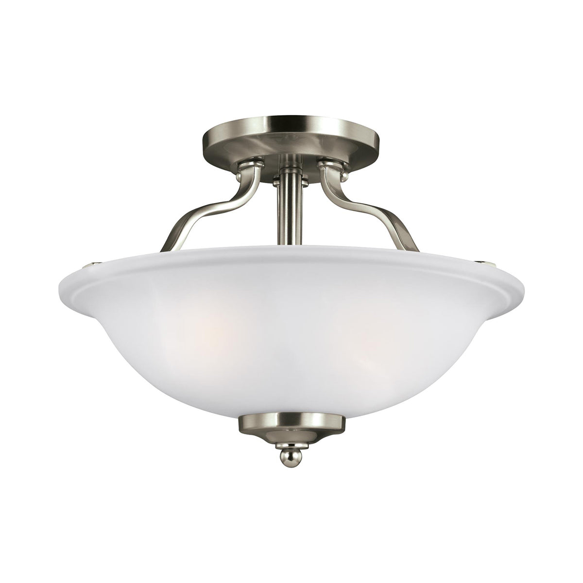 Emmons Semi-Flush Mount Ceiling Light in Brushed Nickel.