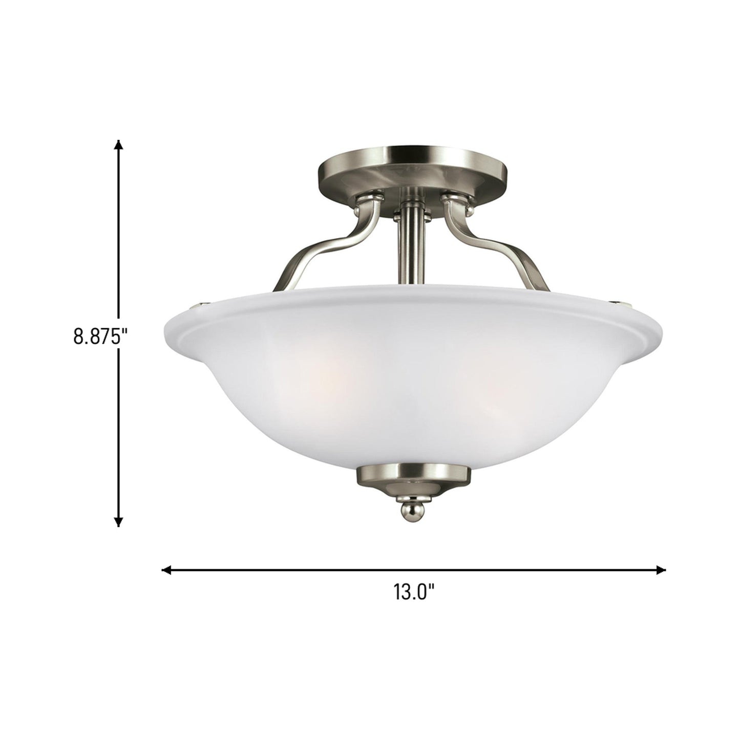 Emmons Semi-Flush Mount Ceiling Light - line drawing.