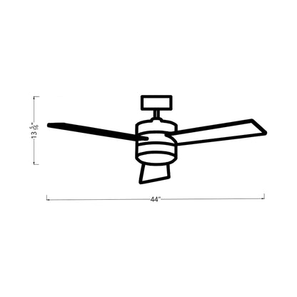 Era Outdoor LED Ceiling Fan - line drawing.