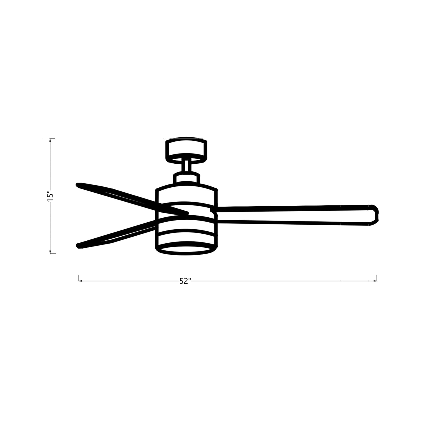 Era Outdoor LED Ceiling Fan - line drawing.