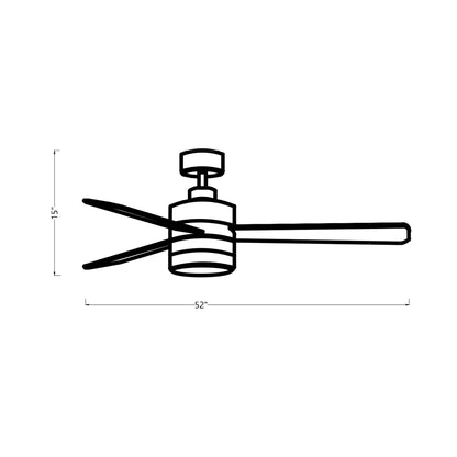 Era Outdoor LED Ceiling Fan - line drawing.