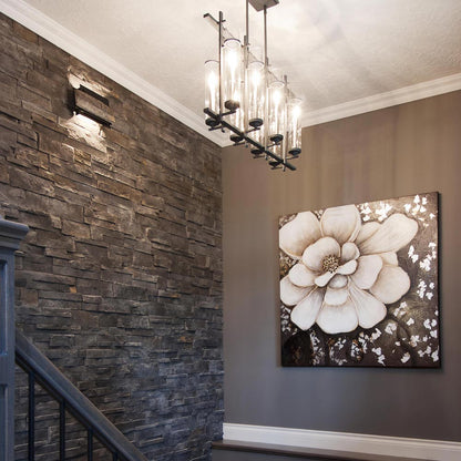 Ethan Linear Chandelier in living room.
