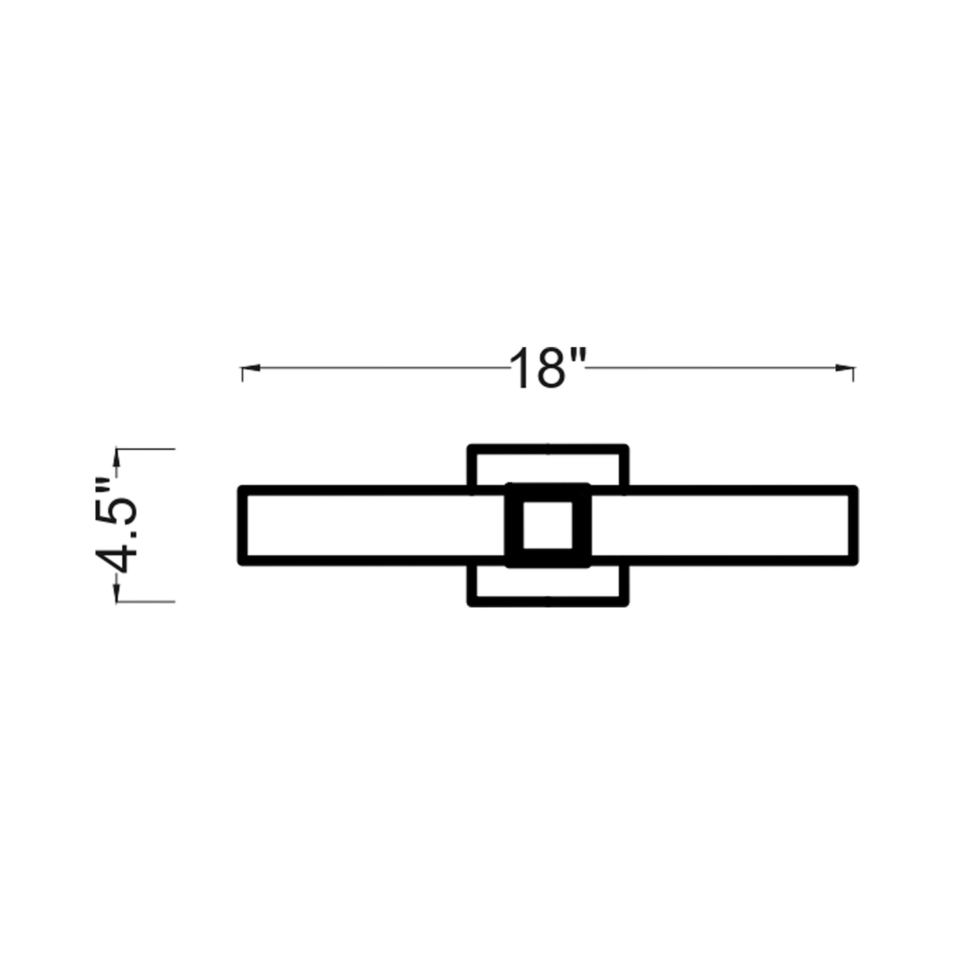 Fentress LED Bath Vanity Light - line drawing.