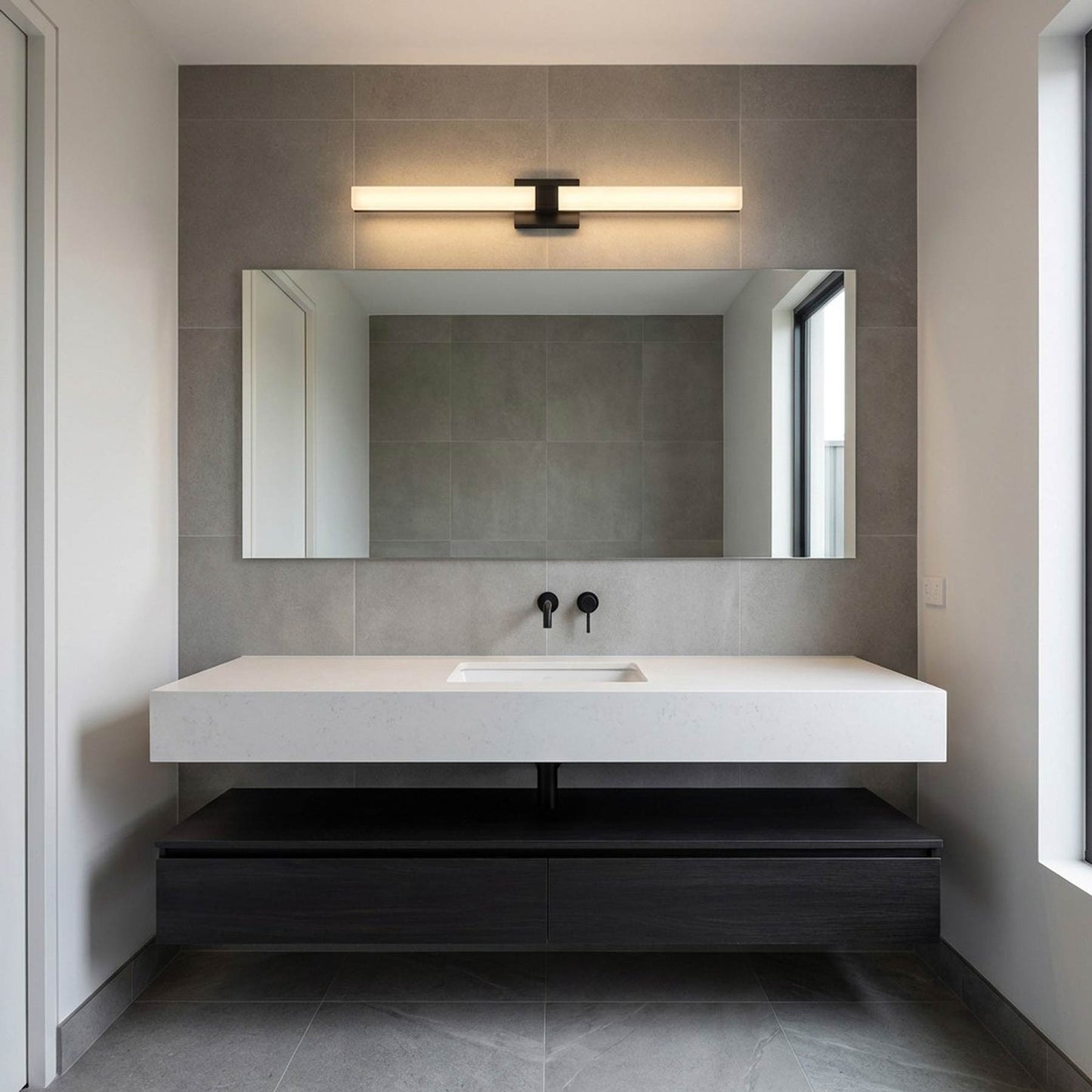 Fentress LED Bath Vanity Light in bathroom.