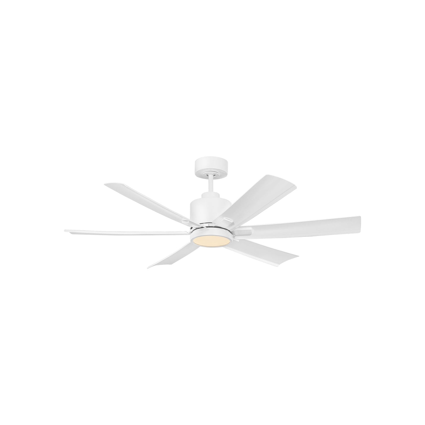Flera Smart LED Ceiling Fan in Matte White/Matte White (52-Inch).