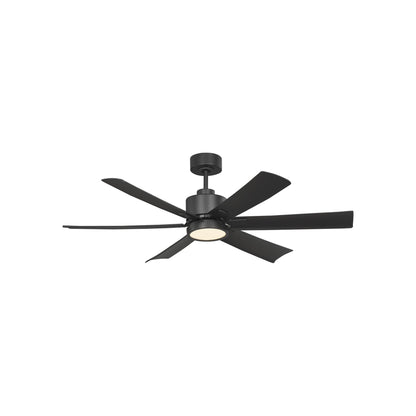 Flera Smart LED Ceiling Fan in Midnight Black/Midnight Black (52-Inch).