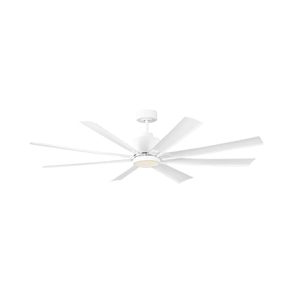 Flera Smart LED Ceiling Fan in Matte White/Matte White (65-Inch).