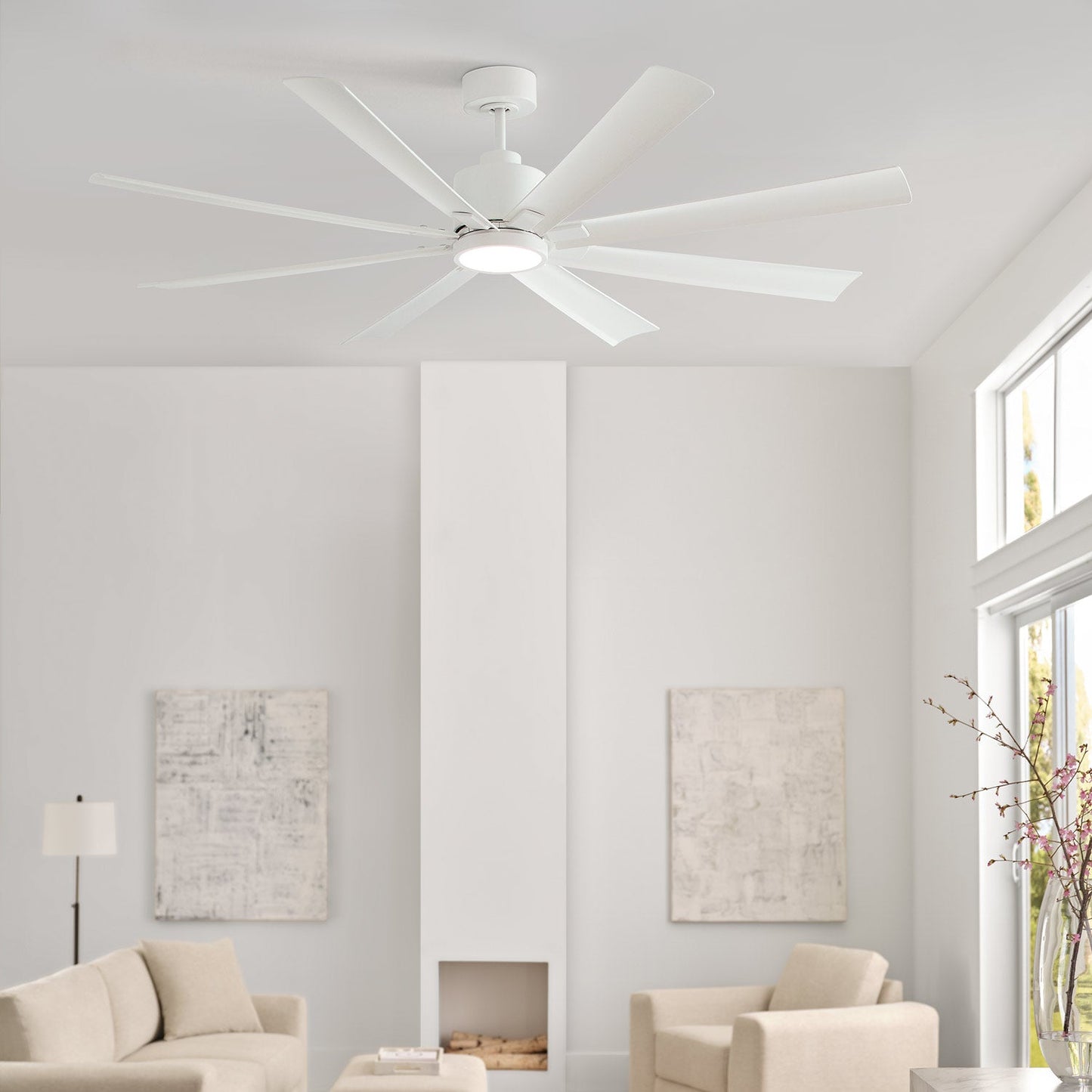 Flera Smart LED Ceiling Fan in living room.