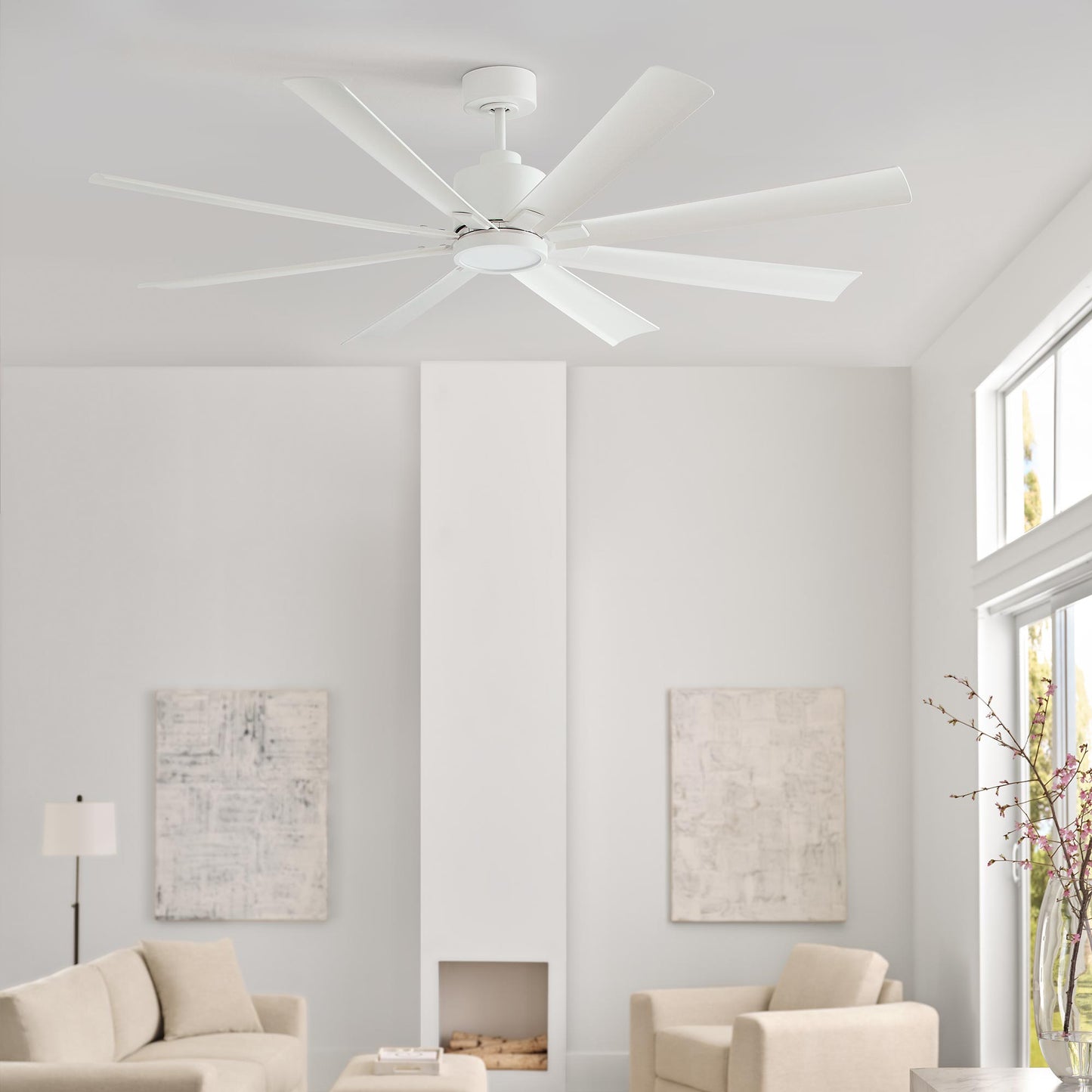 Flera Smart LED Ceiling Fan in living room.
