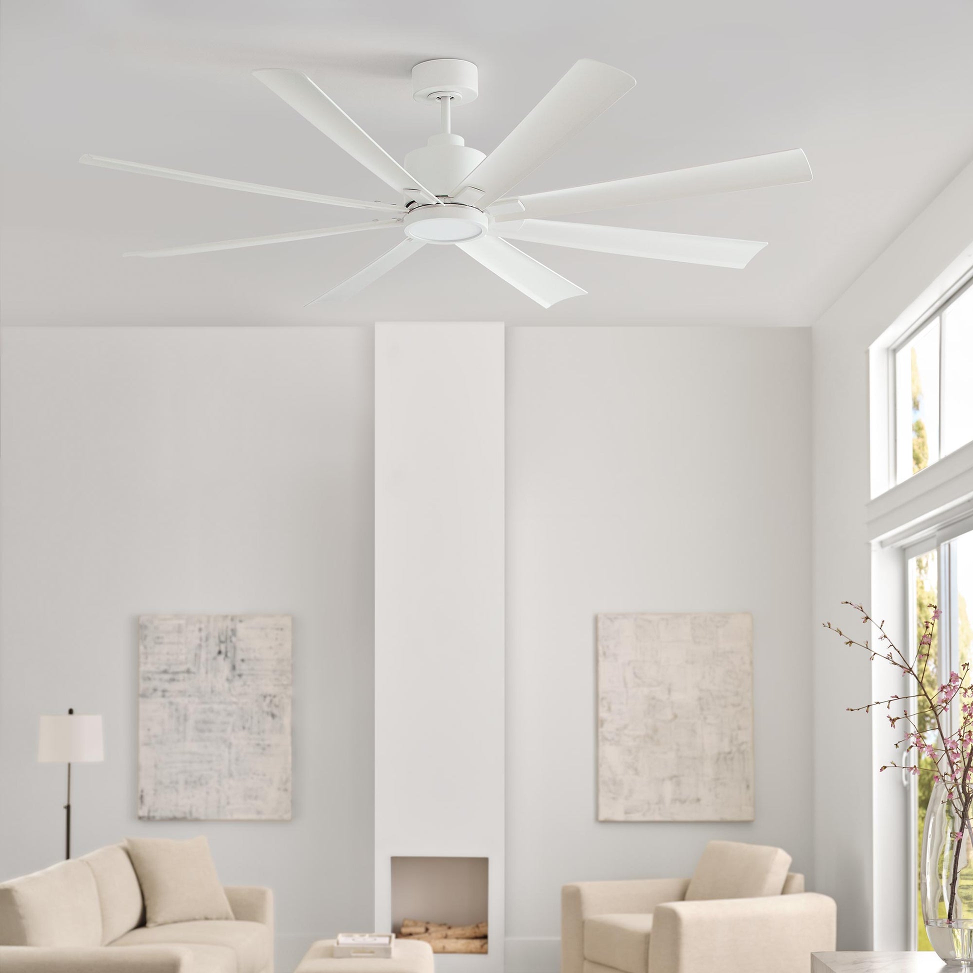 Flera Smart LED Ceiling Fan in living room.