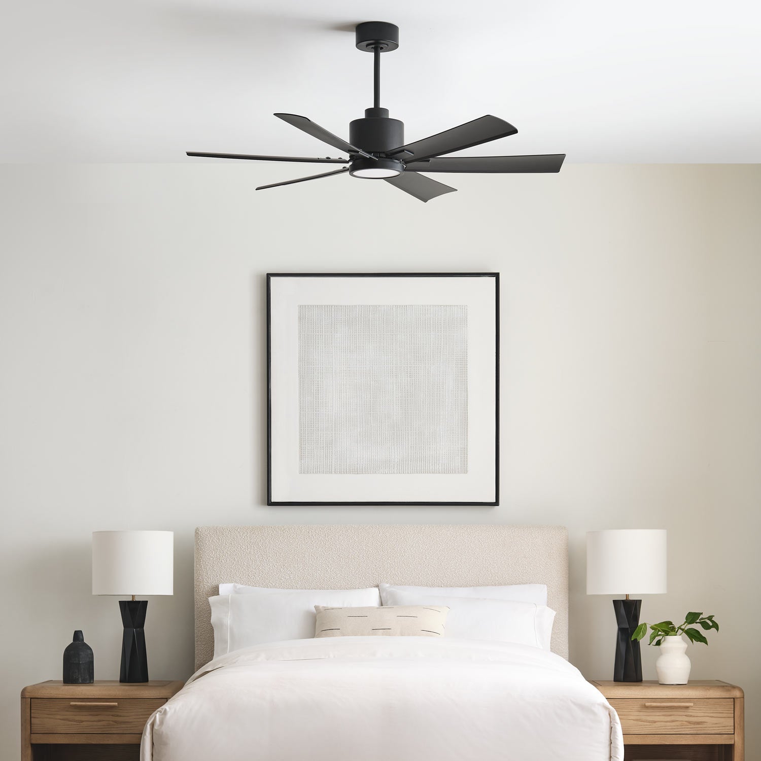 Flera Smart LED Ceiling Fan in bedroom.