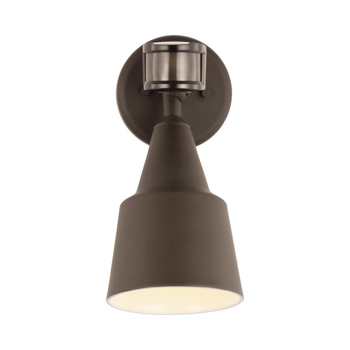 Flood Light Outdoor Sensor Wall Light in Antique Bronze (1-Light).