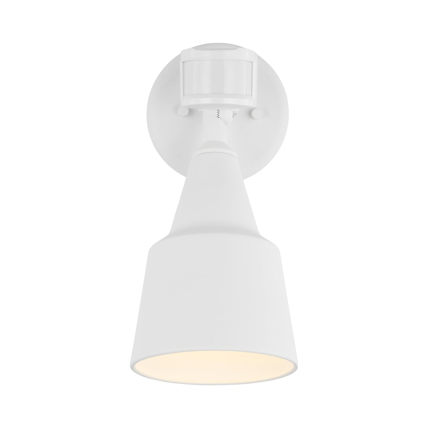 Flood Light Outdoor Sensor Wall Light in White (1-Light).