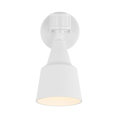 Flood Light Outdoor Sensor Wall Light in White (1-Light).