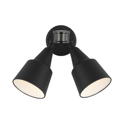 Flood Light Outdoor Sensor Wall Light in Black (2-Light).