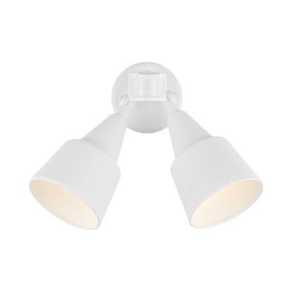 Flood Light Outdoor Sensor Wall Light in White (2-Light).