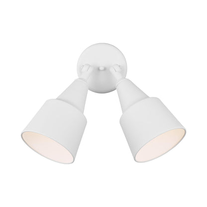 Flood Light Outdoor Wall Light in White (1-Light).