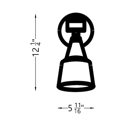 Flood Light Outdoor Wall Light - line drawing.