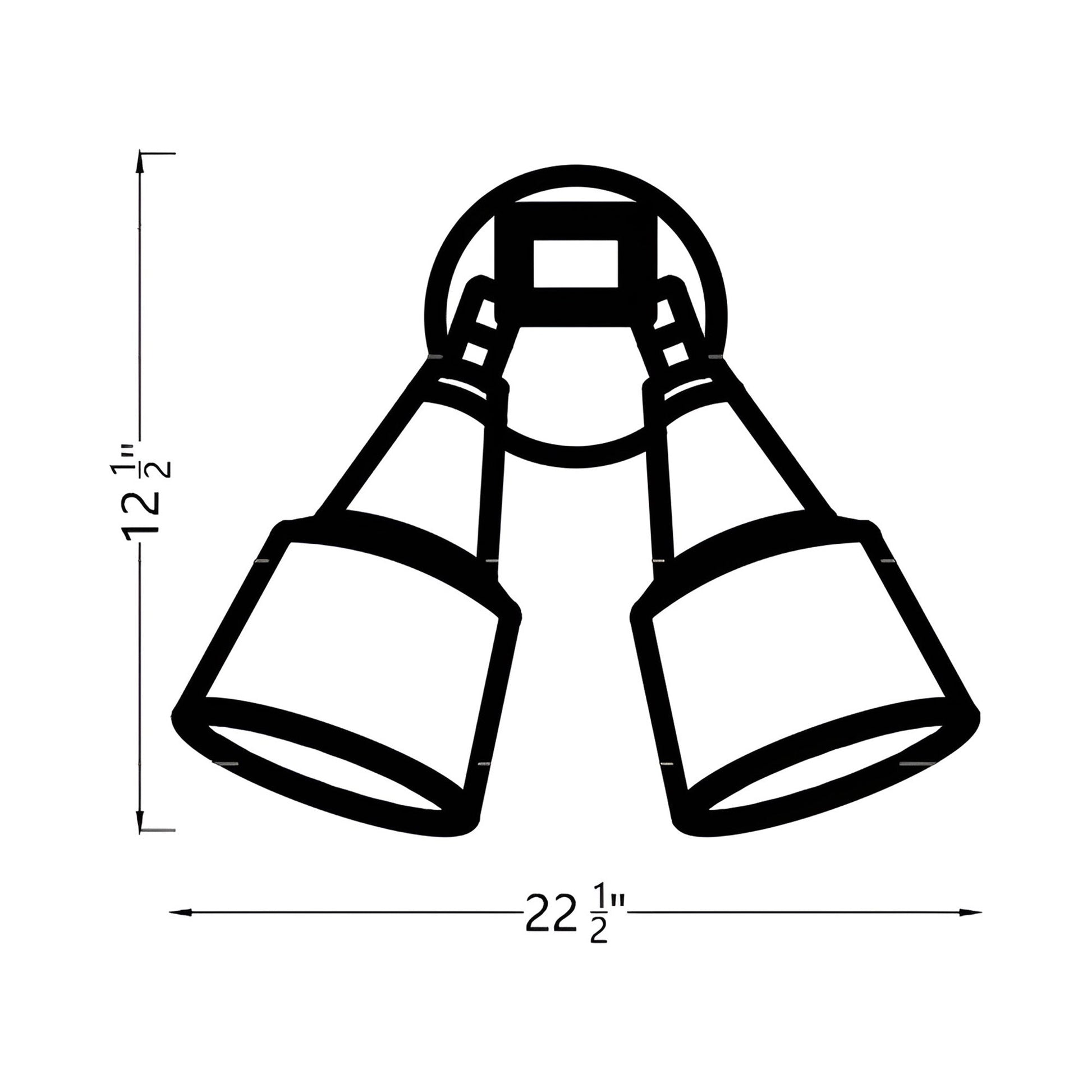 Flood Light Outdoor Wall Light - line drawing.