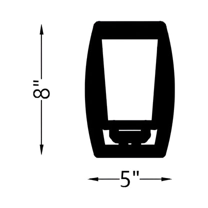 Franport Bath Wall Light - line drawing.