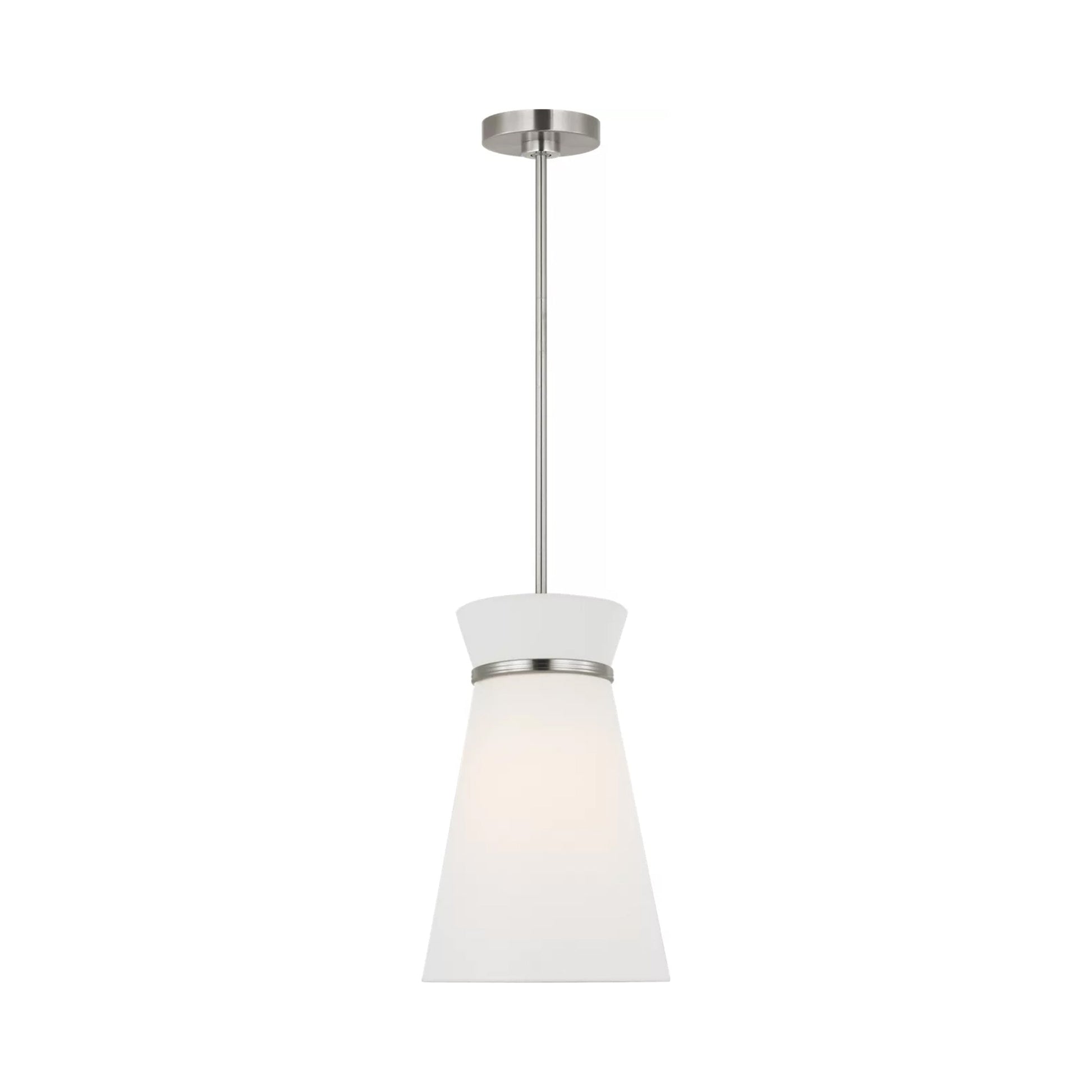 Fynn Pendant Light in Brushed Nickel.