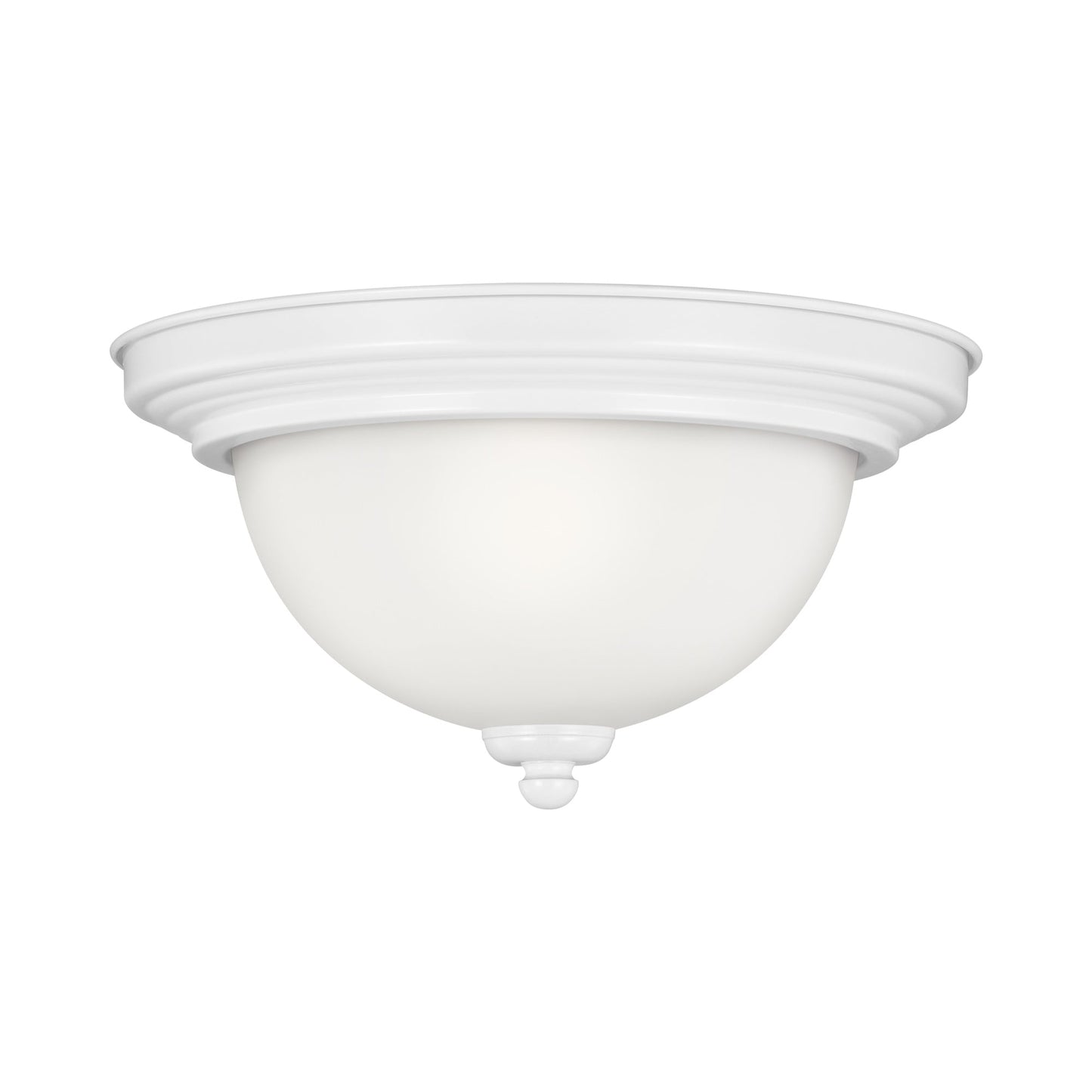 Geary Flush Mount Ceiling Light in White (1-Light).