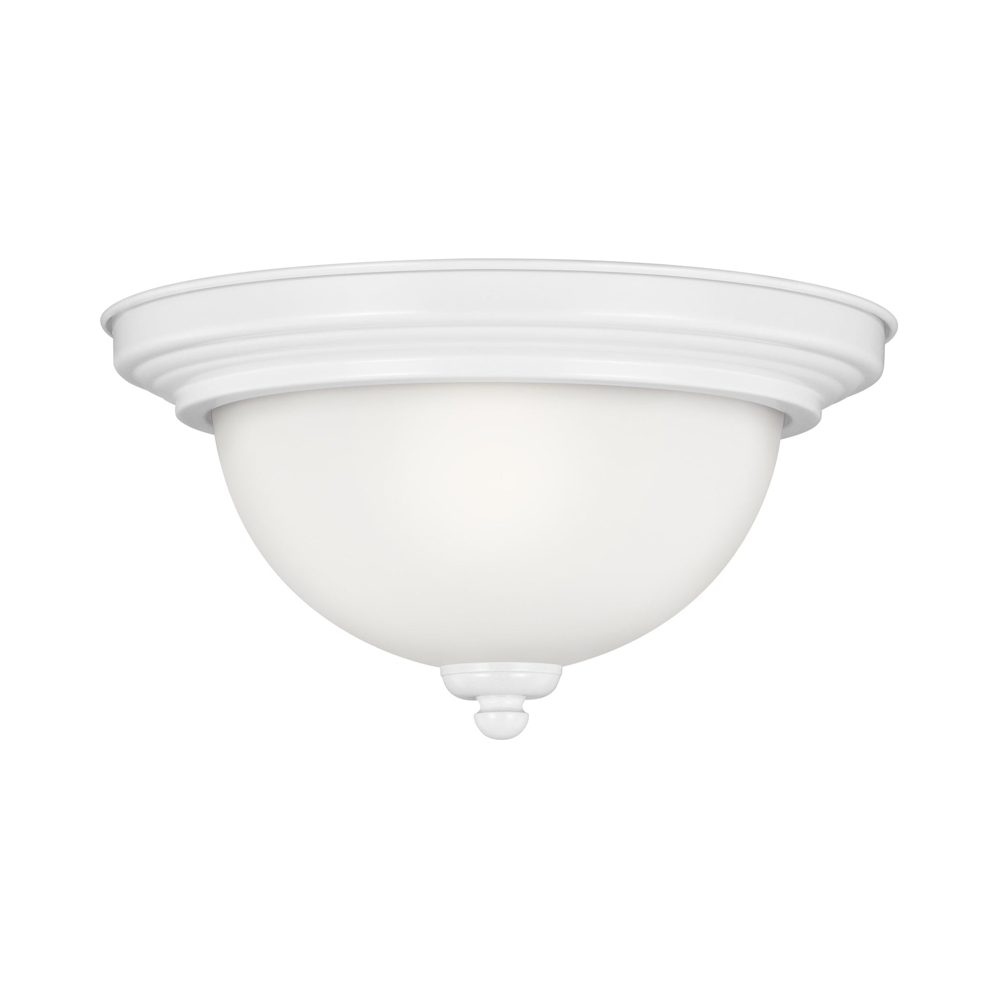 Geary Flush Mount Ceiling Light in White (1-Light).