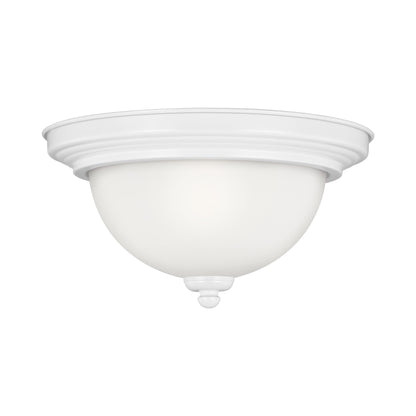 Geary Flush Mount Ceiling Light in White (1-Light).