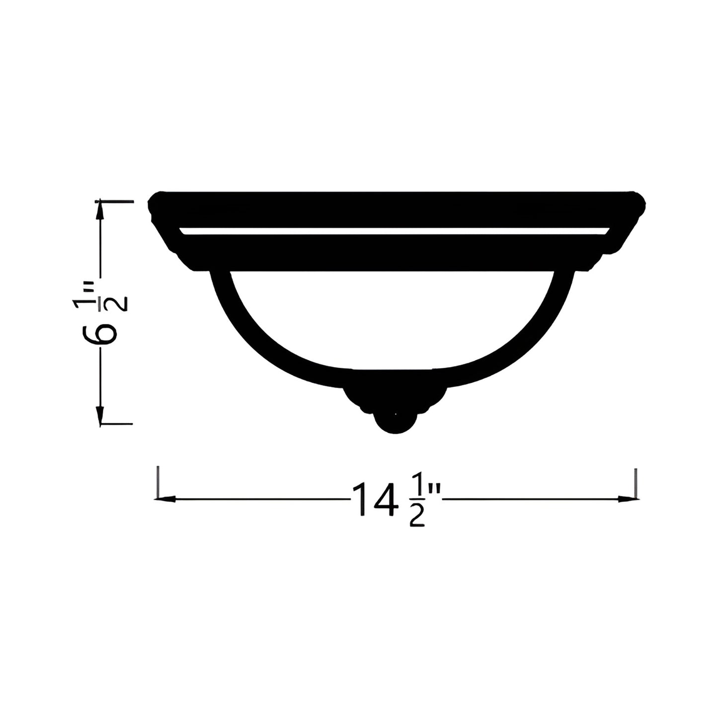 Geary Flush Mount Ceiling Light - line drawing.