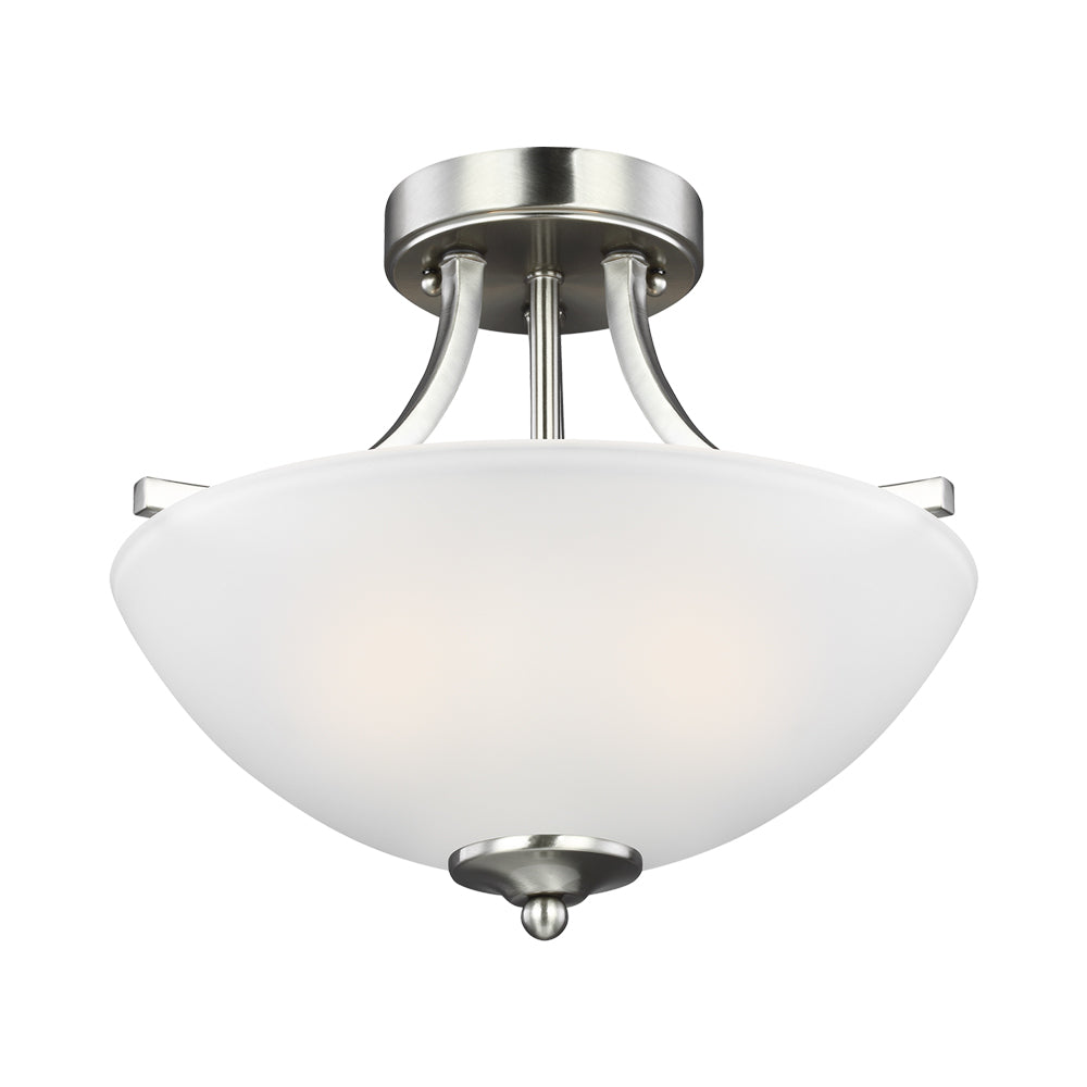 Geary Semi-Flush Convertible Pendant Light in Brushed Nickel (2-Light).