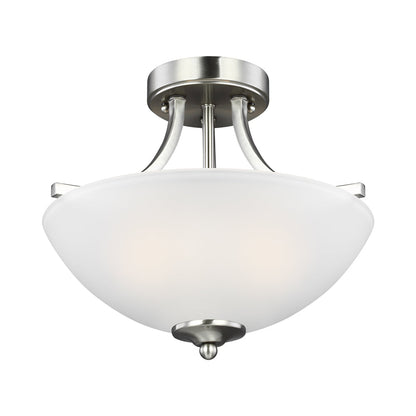 Geary Semi-Flush Convertible Pendant Light in Brushed Nickel (2-Light).