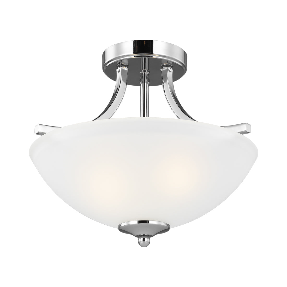 Geary Semi-Flush Convertible Pendant Light in Chrome (2-Light).