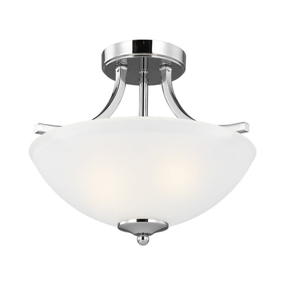 Geary Semi-Flush Convertible Pendant Light in Chrome (2-Light).