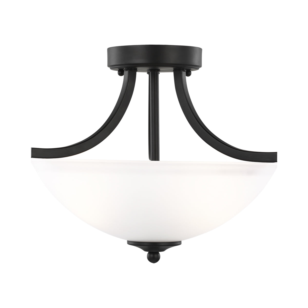 Geary Semi-Flush Convertible Pendant Light in Midnight Black (2-Light).