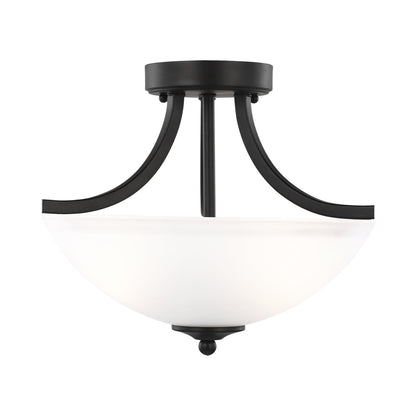 Geary Semi-Flush Convertible Pendant Light in Midnight Black (2-Light).