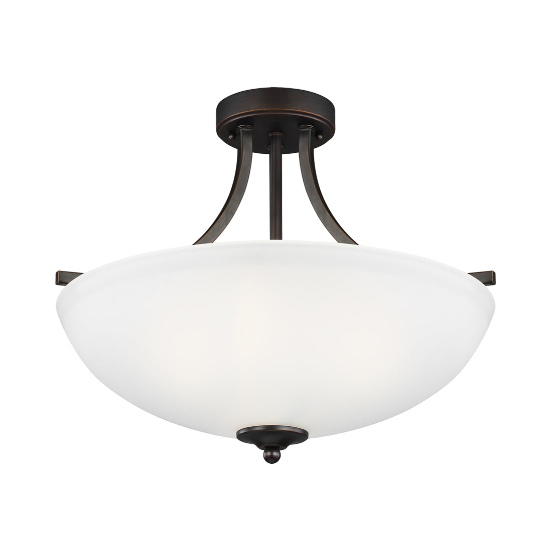 Geary Semi-Flush Convertible Pendant Light in Bronze (3-Light).