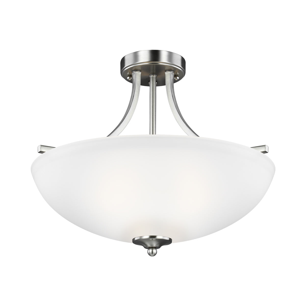 Geary Semi-Flush Convertible Pendant Light in Brushed Nickel (3-Light).