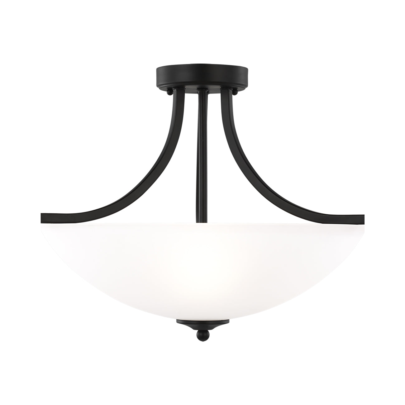 Geary Semi-Flush Convertible Pendant Light in Midnight Black (3-Light).
