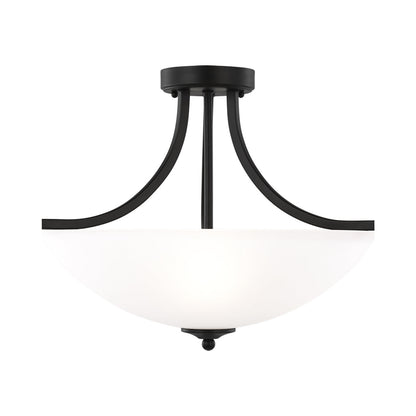 Geary Semi-Flush Convertible Pendant Light in Midnight Black (3-Light).