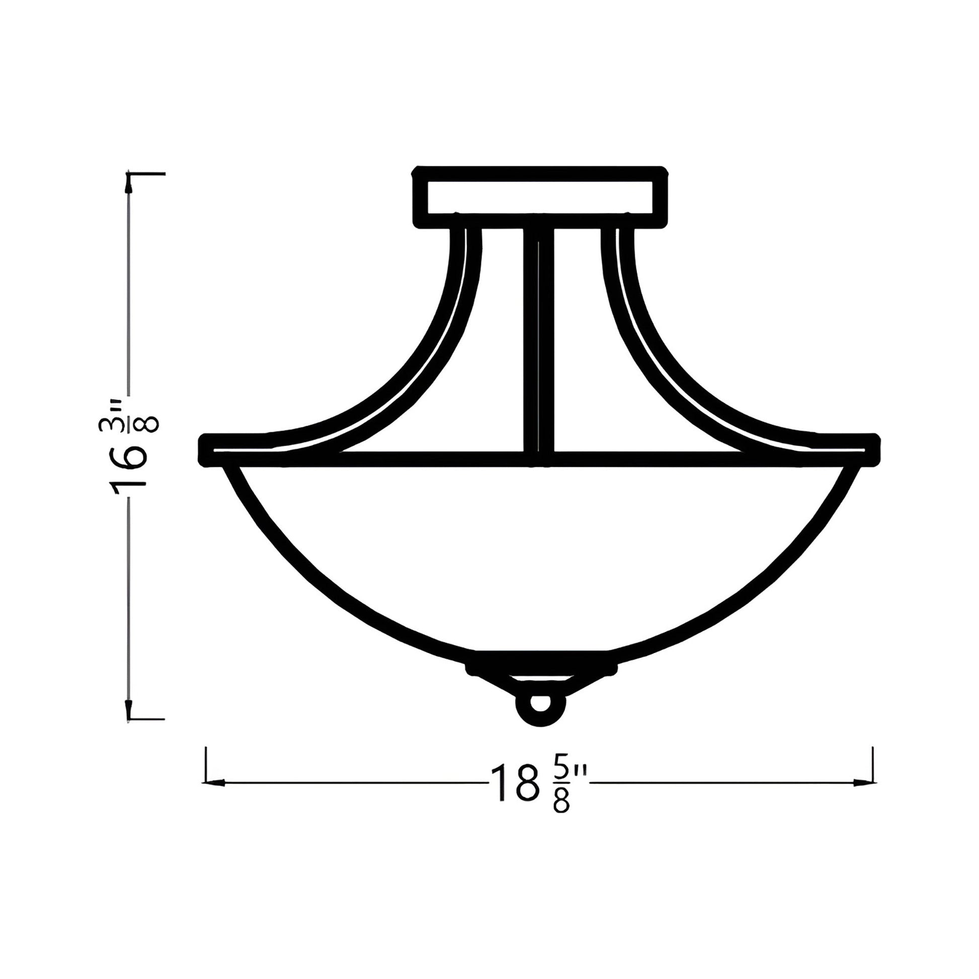 Geary Semi-Flush Convertible Pendant Light - line drawing.