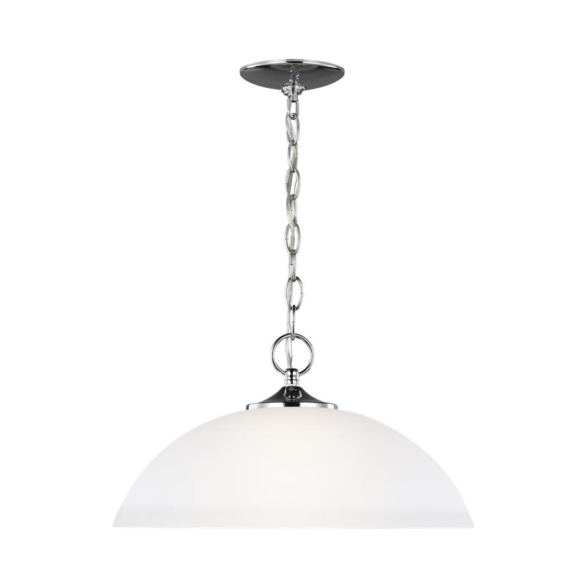 Geary Single Pendant Light in Chrome.