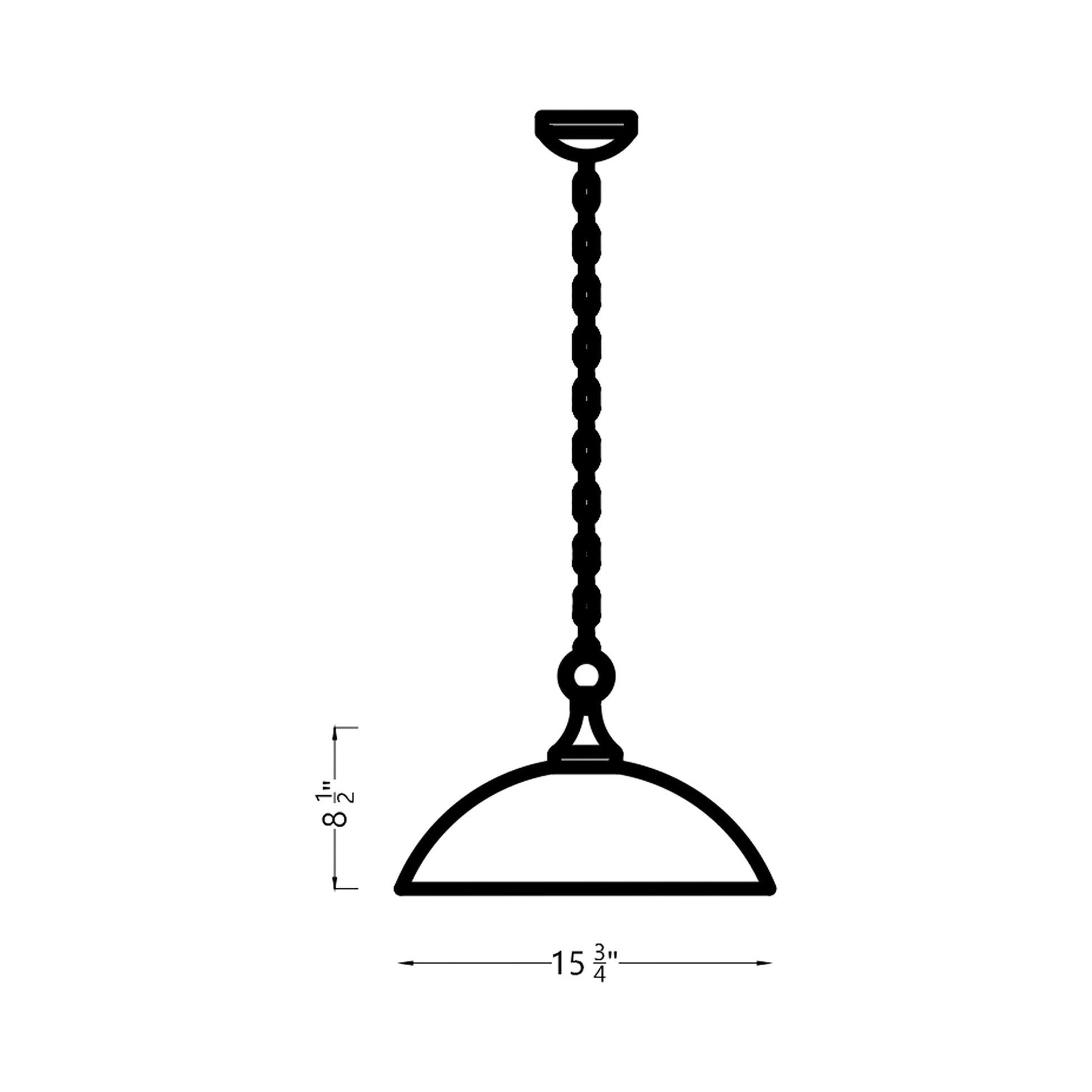 Geary Single Pendant Light - line drawing.