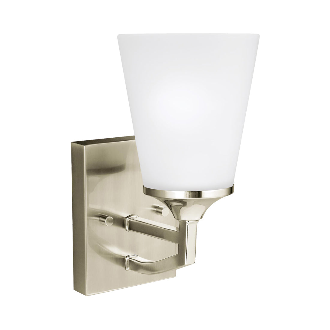 Hanford Bath Wall Light in Brushed Nickel (1-Light).