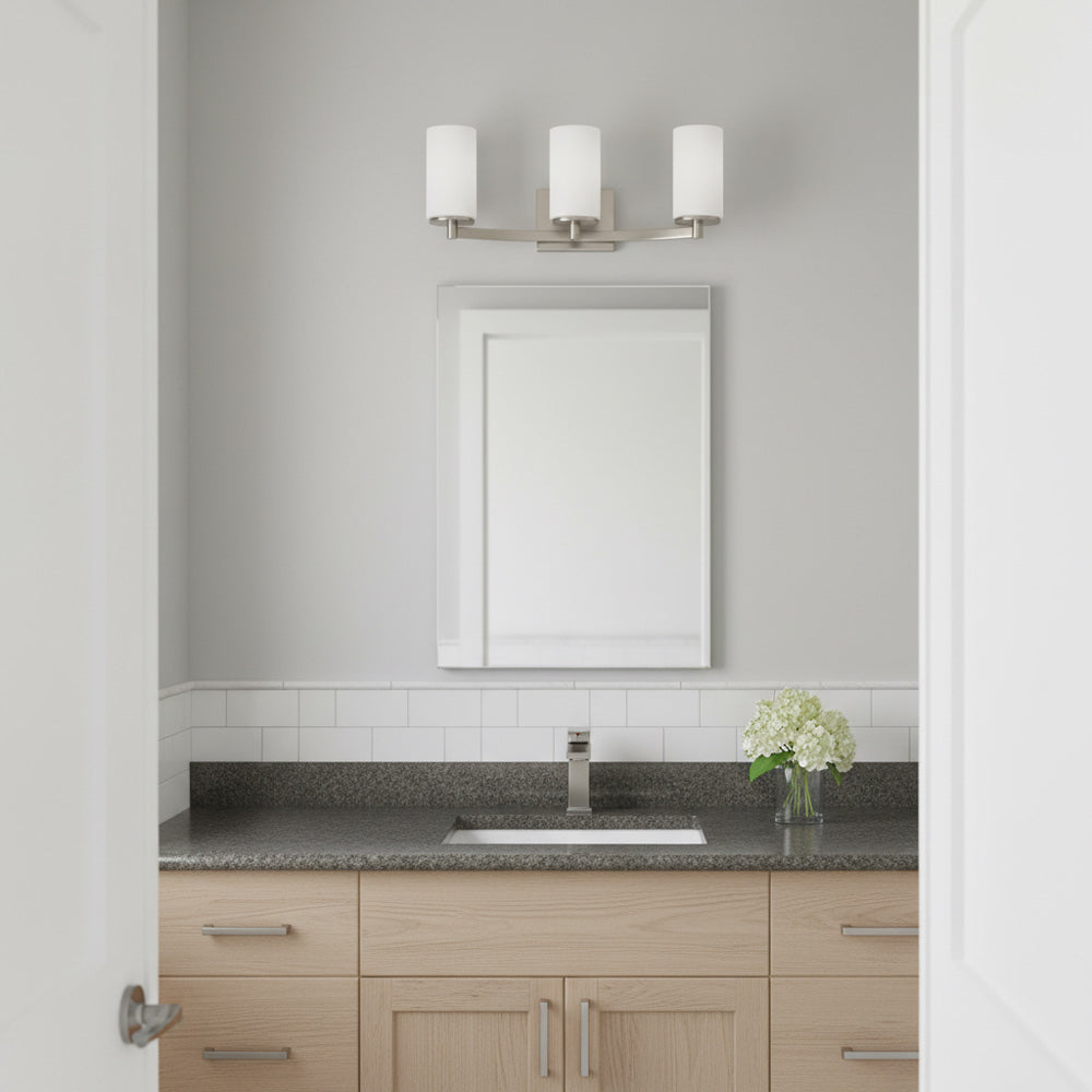 Hettinger Bath Wall Light in bathroom.