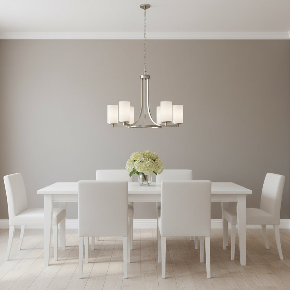 Hettinger Chandelier in dining room.