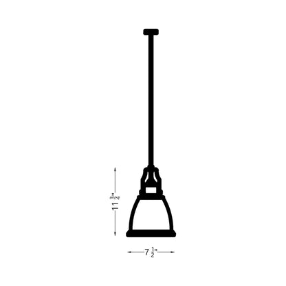 Hobson Mini Pendant Light - line drawing.