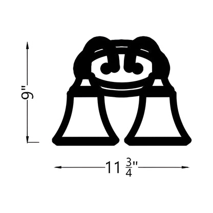 Holman Bath Wall Light - line drawing.